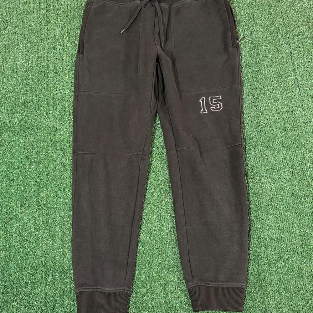 UNRL #15 Black Joggers Mens Large Tapered Sweatpants Zipper Pockets 0333
